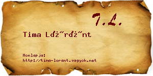 Tima Lóránt névjegykártya