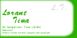 lorant tima business card